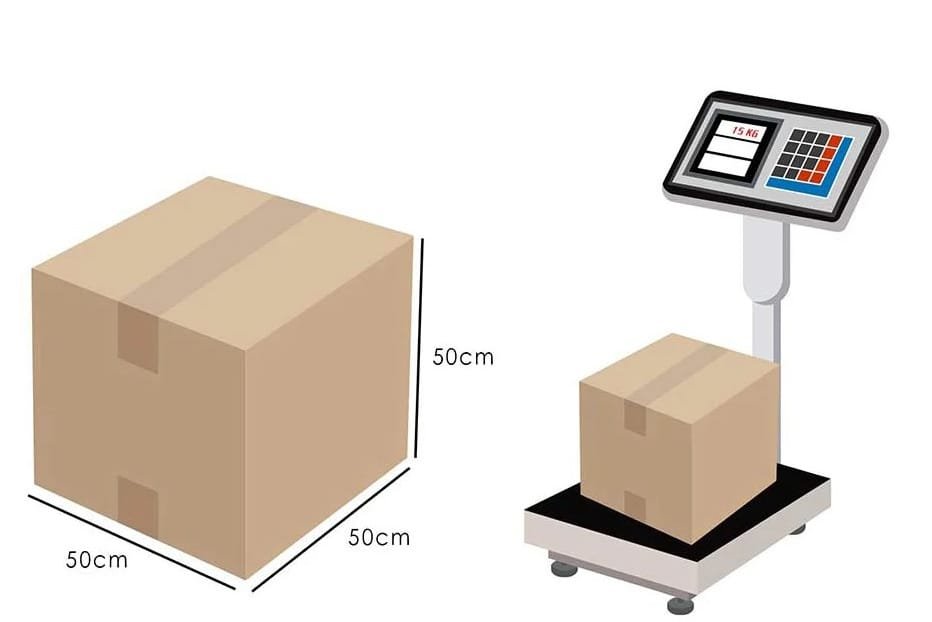 Package Weighed on Shipping Scale