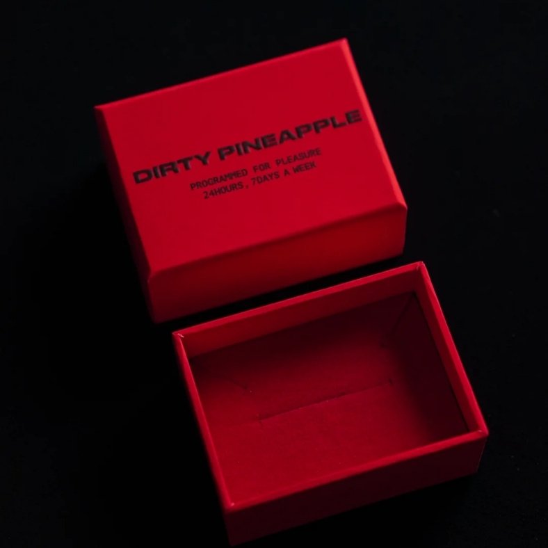 Red Rigid Gift Box Lid And Base Open