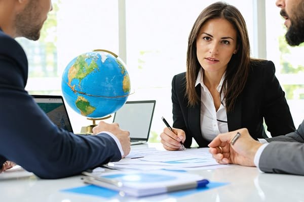 Business Meeting with International Focus