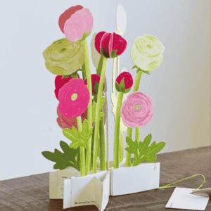 Colorful floral pop-up card with delicate details.