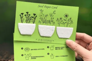 Eco-friendly seed paper greeting card.