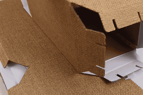 Eco-friendly textured cardboard packaging.