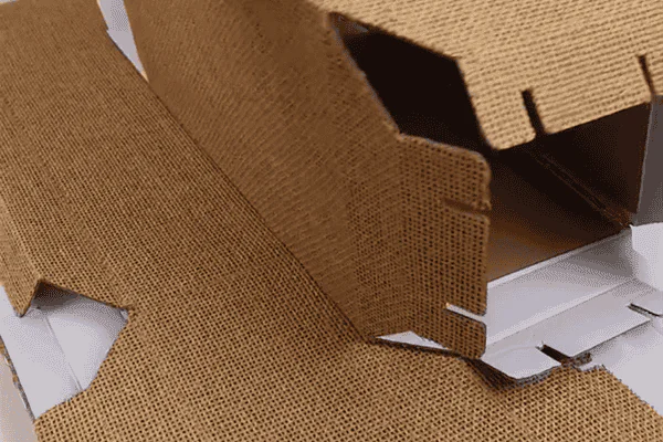 Eco-friendly textured cardboard packaging.