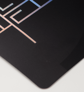 Form of relief printing in which foil istransferred to a surface by pressingonto UV curable adhesives.