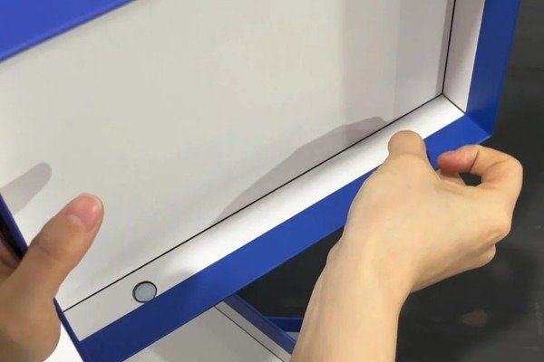 Open magnetic flap gift box showing hidden magnet position